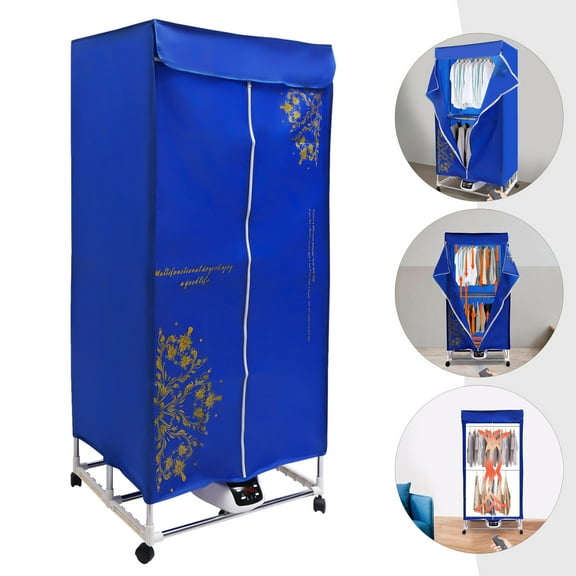ToppiJoy Folding Remote Control Plus Portable Clothes Dryer, 30kg Capacity, Stainless Steel, 1200-1500W Blue