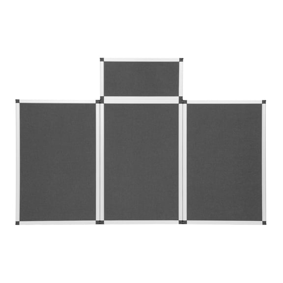 ToppiJoy Folding Trade Show Presentation Board, 360° Rotatable Trifold Desktop Poster Display Board (Grey)