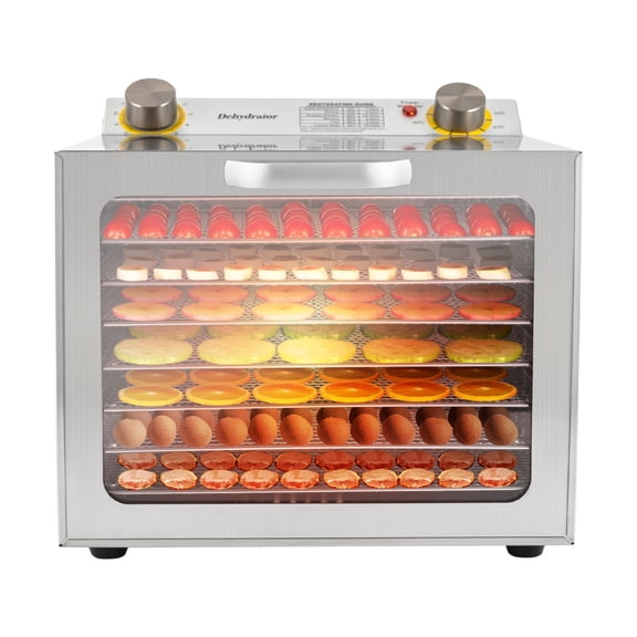 ToppiJoy Food Dehydrator Stainless Steel Trays, Food Dryer Machine Adjustable Timer and Temperature Control for Fruit, Meat, Herbs (8 Tier)