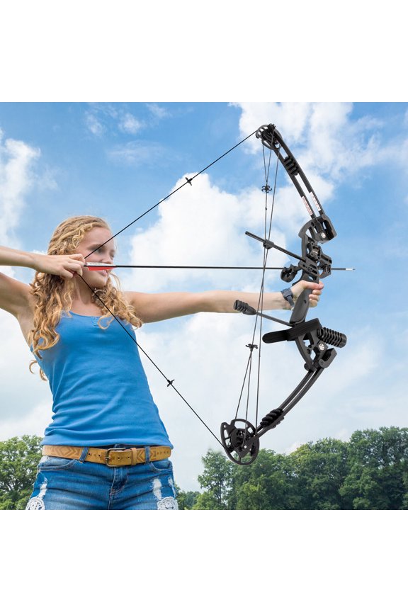Fully Adjustable Hunting Compound Bow, 30-55Lbs Draw Weight Compound Bow Kit with 12 Arrows, for Adults, Standard Hunting Bow for Adults and Advanced Archers