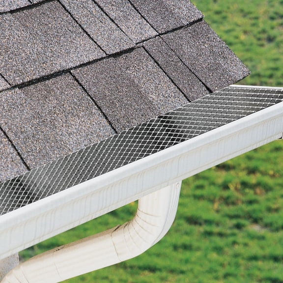 ToppiJoy Gutter Guard Mesh Roll Aluminum Gutter Screen Feet Leaf Gutter Guards Mesh with Gloves (6" x 100 ft)