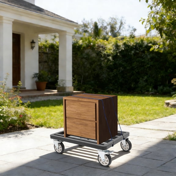 ToppiJoy Heavy-Duty Furniture Dolly, Furniture Moving Cart with 4 Swivel Casters Tie-Down Straps for Home, Office, Workshop (24" x 18")