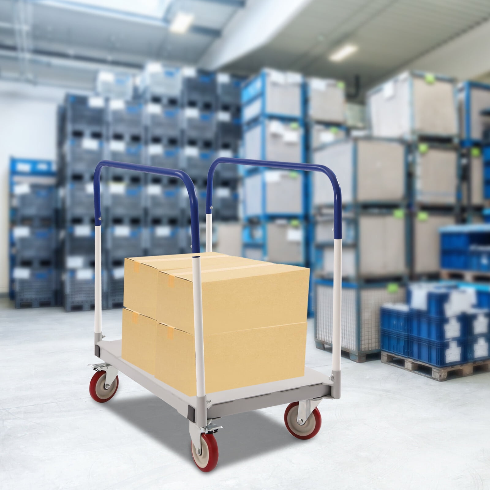ToppiJoy Heavy Duty Table Dolly Luggage, Moving Cart Trolley Industrial Panel Dolly with Steel Frame Hold up to 1500lbs for Hotels Warehouses Basements