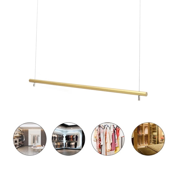 ToppiJoy Height Adjustable Gold Clothing Hanging Racks, 39in Ceiling Mount Clothes Storage Hanger for Store Commercial Home