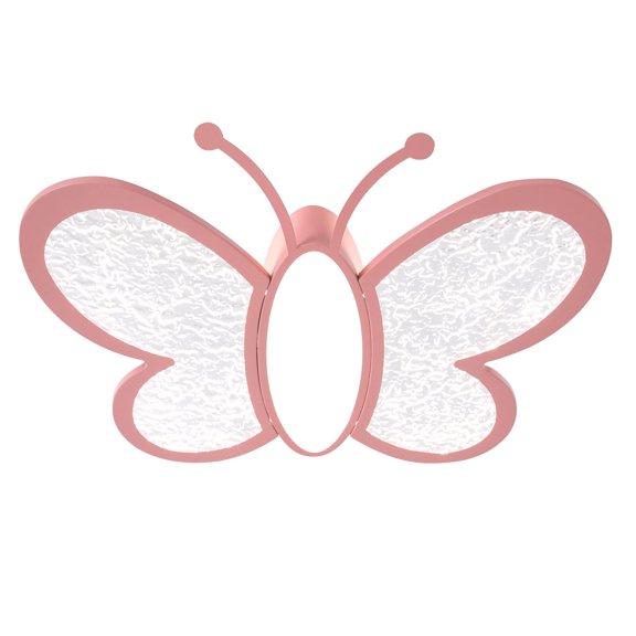 ToppiJoy LED Ceiling Light Fixture, Pink Butterfly Flush Mount Ceiling Light Cartoon LED Chandelier Dimmable 3000-6000K