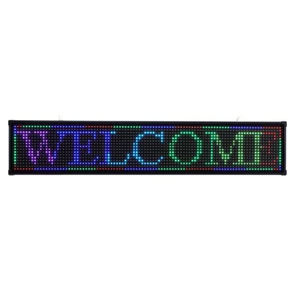 ToppiJoy LED Sign, Programmable RGB 7 Color Scrolling Sign Display Board Digital Message Display Board Programmable for Advertising Board
