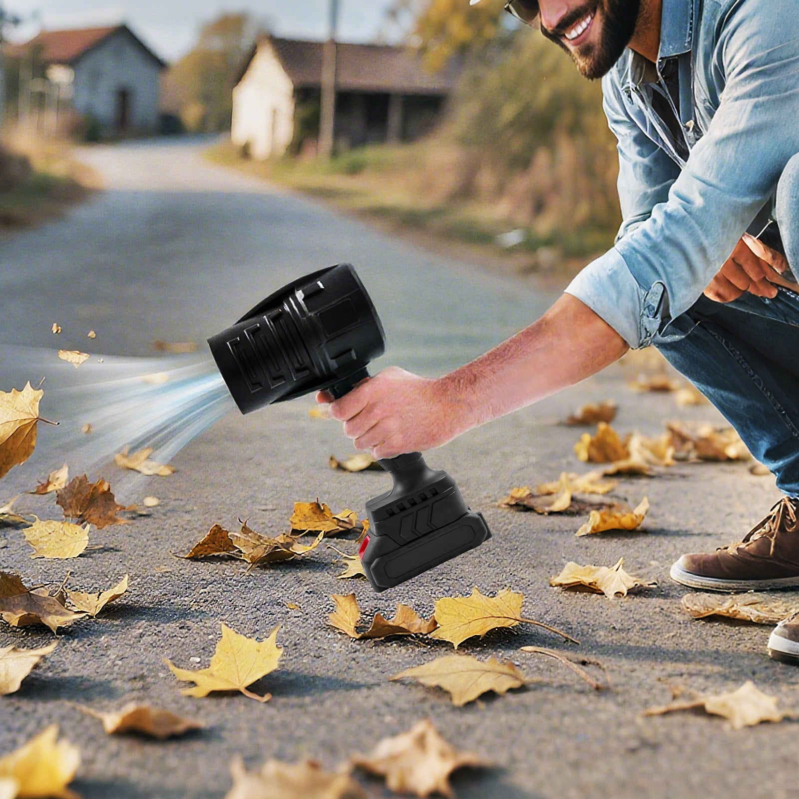 ToppiJoy Lightweight Cordless Leaf Blower, 21V Powerful Leaf Blower with 2 Batteries and Charger, Handheld Blower for Lawn Care, Patio, Yard, Garden, Deck Cleaning