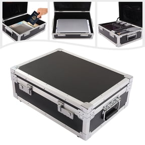 ToppiJoy Lockable Safe Storage Box, Locking Briefcase for Personal Items, Cash, Laptop Black