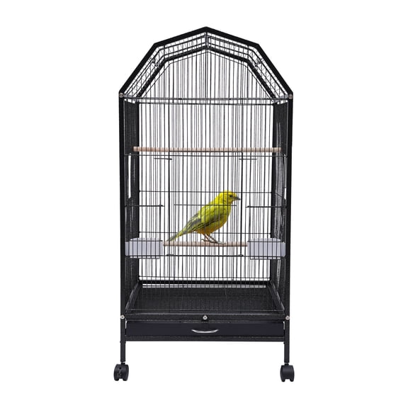 ToppiJoy Metal Indoor Bird Cage, Standing Parrot Bird Cage with Wheels, for Parrot Finch Cage Cockatiel Pigeons
