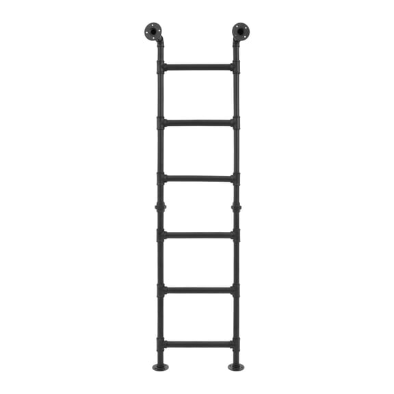 ToppiJoy Metal Step Ladder, Wall Mounted Bunk Bed Window Well Egress Ladder, for Attic Loft Dorm (6 Steps)