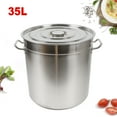 thumbnail image 1 of ToppiJoy Milk Can 35L Stainless Steel with Lid – Large Capacity Stockpot for Cooking and Storing, Compatible with Various Stoves, Thickened Bottom for Stability, Keeps Food Warm, Easy to Clean, 1 of 10