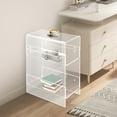 thumbnail image 1 of ToppiJoy Modern 3-tier Side Table, Narrow End Table for Small Spaces, Narrow Acrylic Side Table Rectangular Clear, 1 of 22