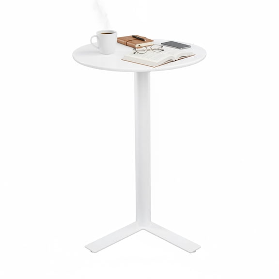 ToppiJoy Modern Small Metal Side Tables, Y-Shaped Iron Side Table, for Living Room Bedroom Bathroom (White)