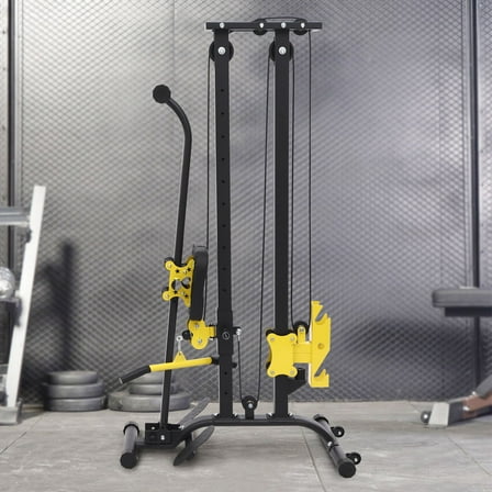 ToppiJoy Multifunctional Fitness Rack Power Cage Multi-Function Power Rack Adjustable Heavy Duty Strength Training Fitness Equipment for Home Gym Black