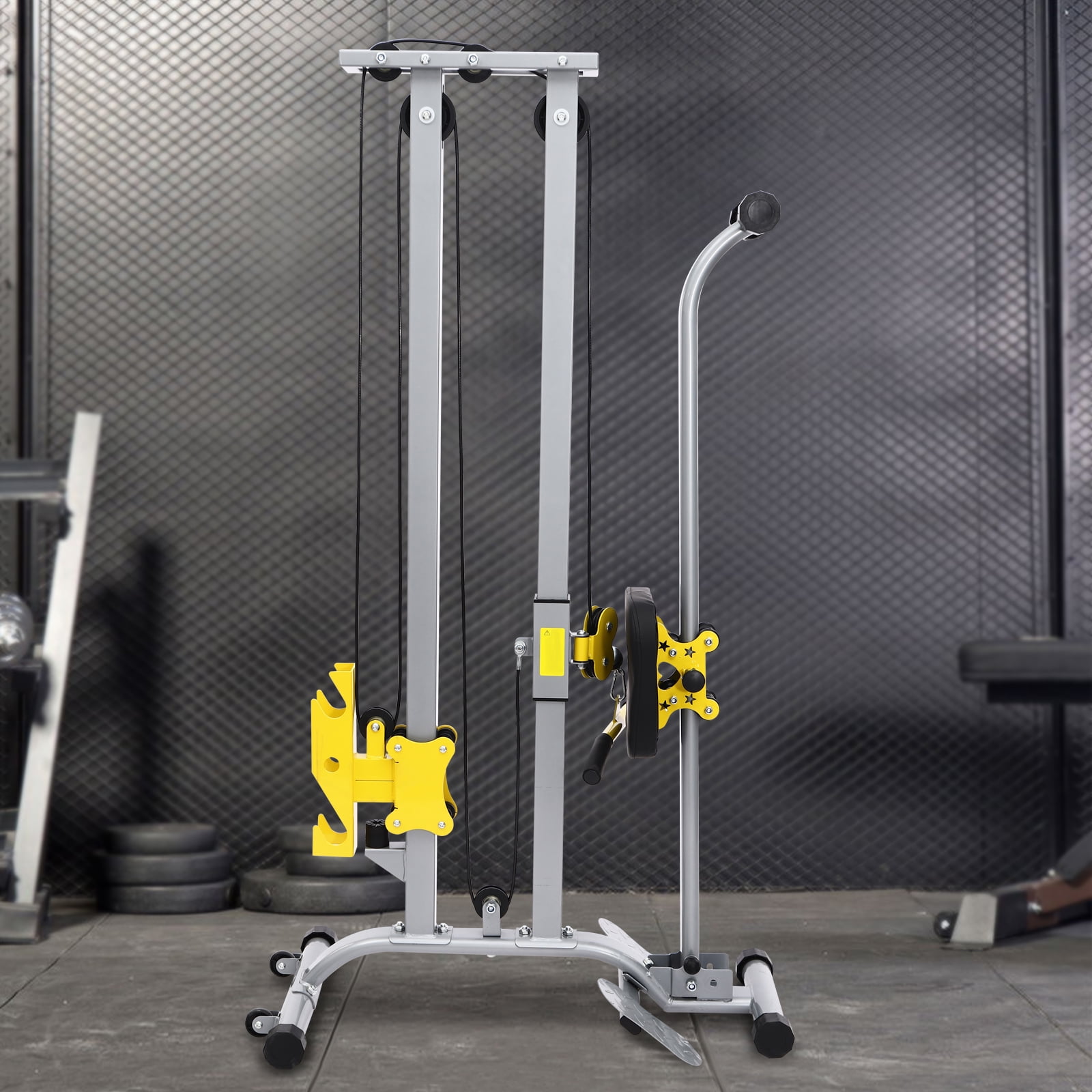 ToppiJoy Multifunctional Fitness Rack Power Cage Multi-Function Power Rack Adjustable Heavy Duty Strength Training Fitness Equipment for Home Gym Hold up 220 lbs Silver