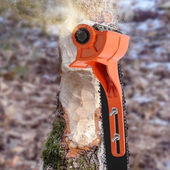 ToppiJoy Orange Log Peeler Debarker, Upgraded Chainsaw Attachment, Integrated Aluminum Debarking Tool with Lengthened Blades for Timber Processing