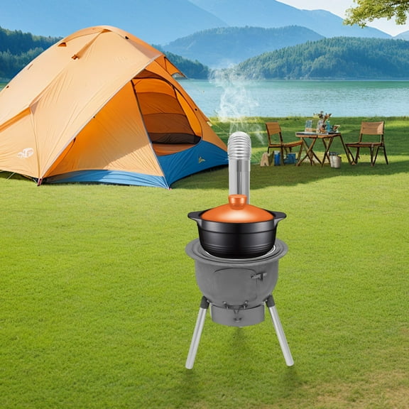 ToppiJoy Outdoor Wood Burning Stove, Wood Burning Stove Hold up 220.46lbs for Outdoor Cooking, Firewood Stove 19.68in Height(Silver, Grey)