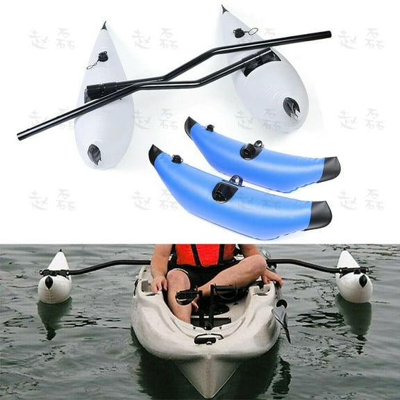 ToppiJoy PVC 2 PCS Kayak Outrigger Stabilizer Kit Kayak Side Floats and Rods Kit, Kayak Stabilizer Kit Canoe Boat Stabilizer, PVC Kayak Floating Barrels, Water Kayak Floats Buoyy
