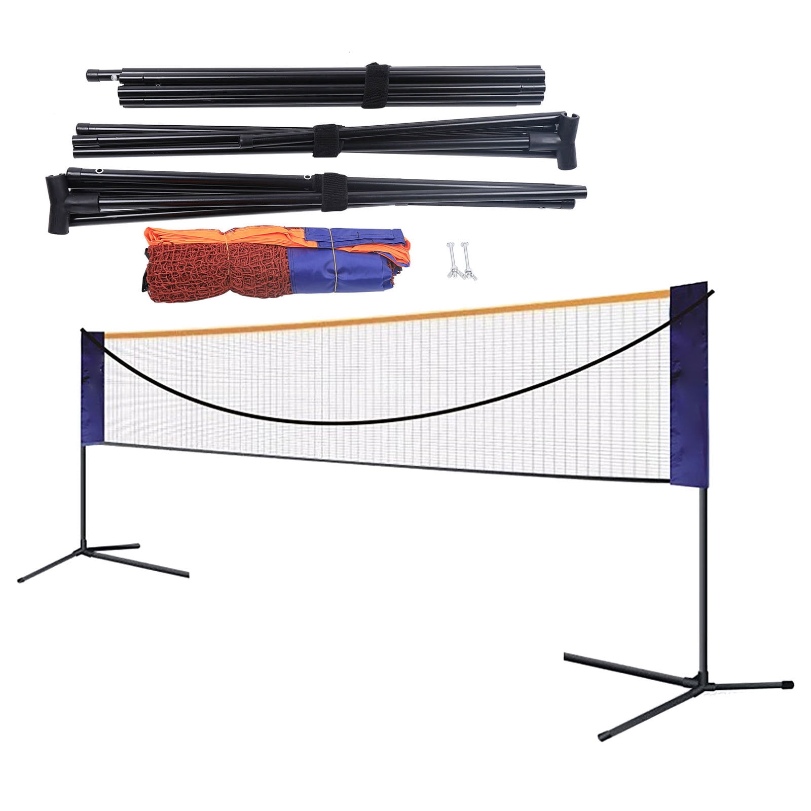 ToppiJoy Portable Adjustable Standard Badminton Net Set, Double Court Volleyball Tennis Outdoor for Playing Pickleball, Kids Volleyball, Soccer Tennis, Lawn Tennis