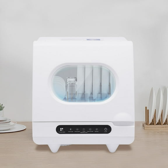 ToppiJoy Portable Countertop Dishwasher with 5 Washing Functions, Quick Wash, Sterilization & Energy-Saving Design Ideal for Small Kitchens, Apartments, and Family Homes