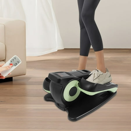 ToppiJoy Portable Under Desk Elliptical Machine, Adjustable Pedal Exerciser with Remote Control Mini Leg Ellipse Manual (5-Speed) and Automatic (P1-P3) with LCD(Black+Green)