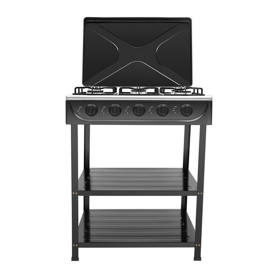 ToppiJoy Portable Gas Stove with 5 Burners, 2.5KW High-Power Cooking, Natural Gas Stove for Outdoor Camping, RV Travel & Home Use