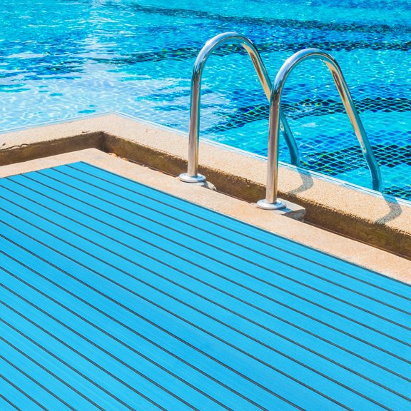 ToppiJoy Rectangle 6mm/0.24in Self-Adhesive Boat Flooring Sheet, Modern Non-slip Floor Mat, Boat Flooring Mat(Blue+Black)