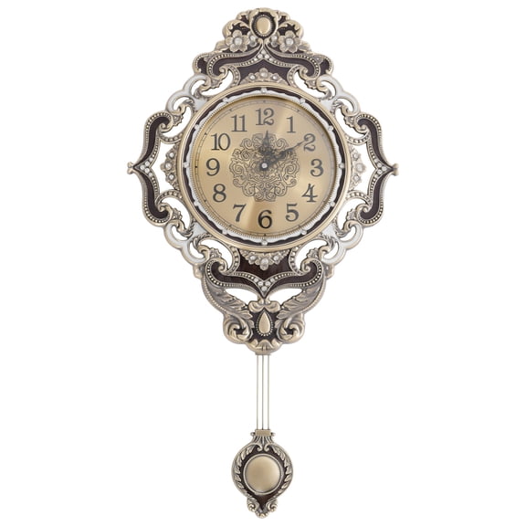 ToppiJoy Retro Wall Clock with Pendulum, Wall Clock Swinging Pendulum Vintage Style Clock for Living Room Office Hotel