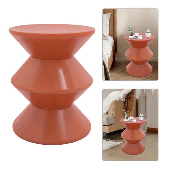 ToppiJoy Round End Table Stool, Patio Indoor Home Living Room, Round Side Table Small Pedestal Table for The Living Room and Bedroom
