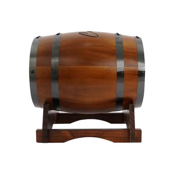 ToppiJoy Rustic Pinewood Barrel Wedding Card Box with Base Stand, Vintage Card Box Holder for Cards and Envelopes, Party