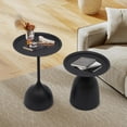 thumbnail image 1 of ToppiJoy Set of 2 Round Side Nesting Tables Set Round Pedestal Coffee Table Metal End Table Set Small Side Table for Living Room Bedroom Balcony (Matte Black), 1 of 11