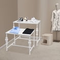 thumbnail image 1 of ToppiJoy Set of 2 Industrial Retail Display Tables, Standing Clothing Shoes Display Rack for Retail Store, Hotel, office (White), 1 of 16