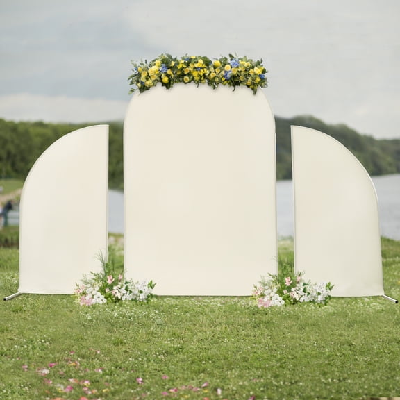 ToppiJoy Set of 3 Wedding Arch Cover Stand Backdrop Stands Cover for Birthday Party Ceremony Banquet Decoration