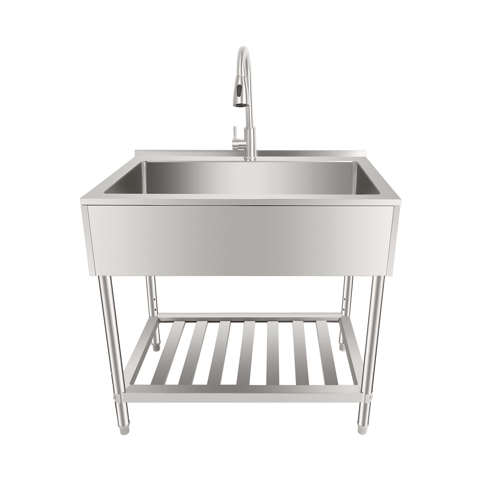 ToppiJoy Single Bowl Free Standing Stainless-Steel Commercial Sink with ...