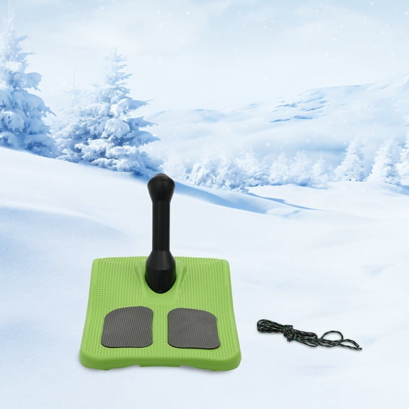 ToppiJoy Sled Snowboard with Handle, Lightweight Compact Scooter Snowboard Hold up to 165.35lbs, for Outdoor Winter Fun Green