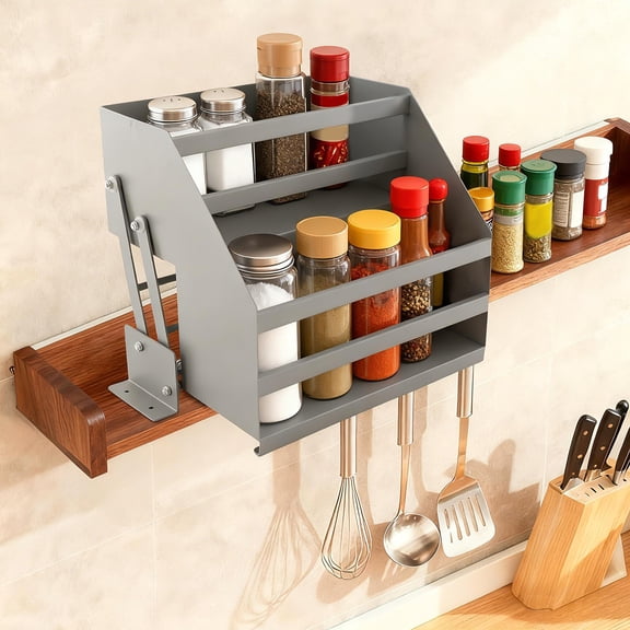 ToppiJoy Spice Racks Organizer, Pull Down Shelf, Cabinet Pull Down Organizer, Spice Rack for Kitchen Cabinet and Pantry, for Living Rooms, Bedrooms, Restaurants