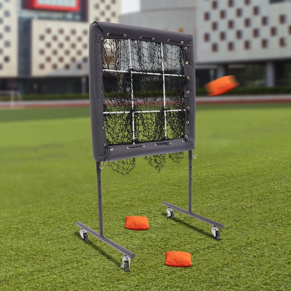 ToppiJoy Square Baseball Nets for Batting, Baseball Pitching Target Height Adjustable Baseball Trainer Aid Baseball Training Equipment for Hitting Pitching Practice Black