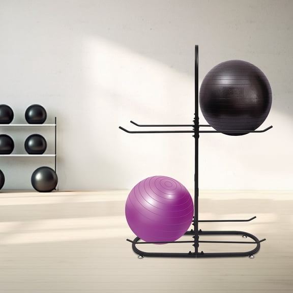 ToppiJoy Stability Exercise Ball Holder, Exercise Ball and Balance Ball Storage Racks for Yoga Ball&Yoga Mats, Home and Commercial Gym
