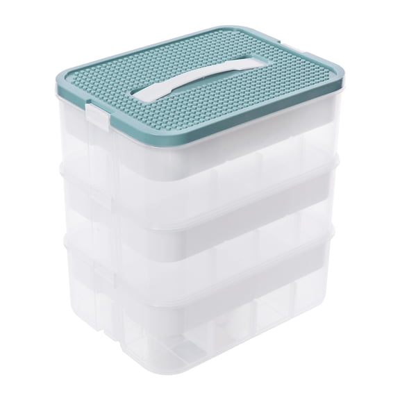 ToppiJoy Stackable Storage Bin, Toy Storage Box with Dividers, Organizer Box (Green)