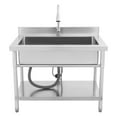 thumbnail image 1 of ToppiJoy Stainless Steel Utility Sink with Pull-Out Faucet, Single Bowl Commercial Sink for Kitchen Laundry, 1 of 15