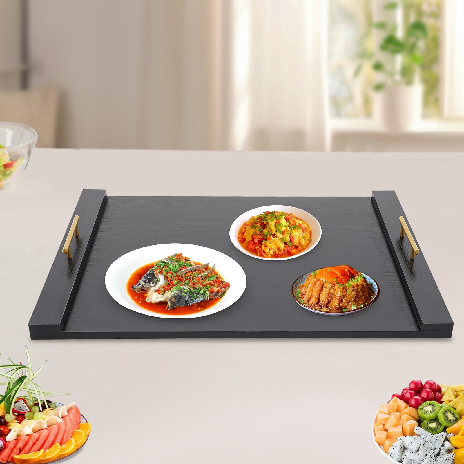 ToppiJoy Stove Top Cutting Board with Handles, Kitchen Sink Cover for Counter Space, Noodle Board Stove Cover for Kitchen (Black)