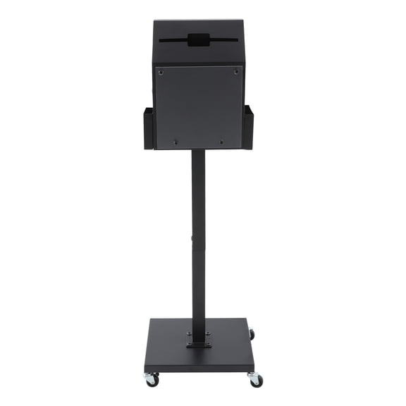 ToppiJoy Suggestion Box with Stand and Wheels, 41 Inch Offering Box, Heavy Duty Metal Ballot Box, for Church, Office, Voting, Fundraising (Black)
