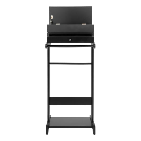 ToppiJoy Suit Valet Stand, Clothes Storage Shoe Organizer with Drawer, Suit Hanger Shoe Rack for Entryway Office Living Room