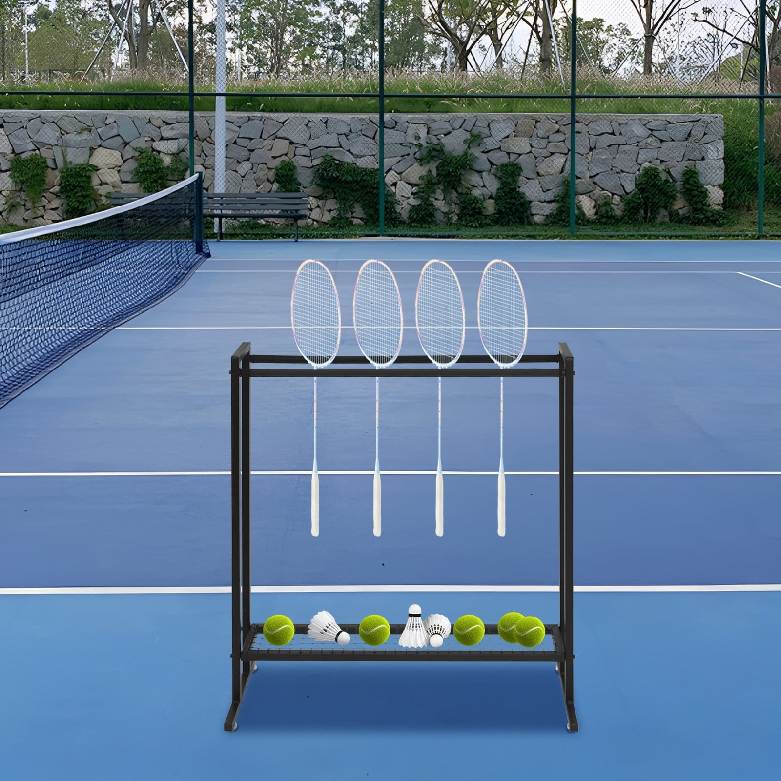 Badminton Racquets Rack ToppiJoy Tennis Metal Racket Storage Rack, Badminton Racket Holder Hold ...
