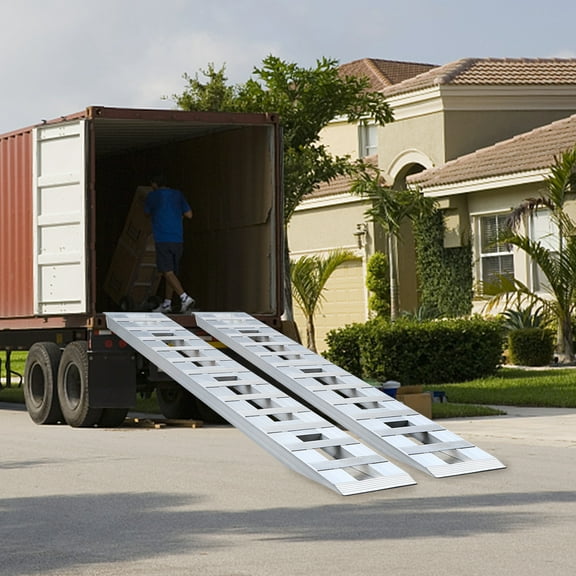 ToppiJoy Trailer Ramps for Loading Cars and ATVs, Aluminum Ramp Set with Non Slip Surface and 6800 lb Capacity for Trucks or Utility Trailers