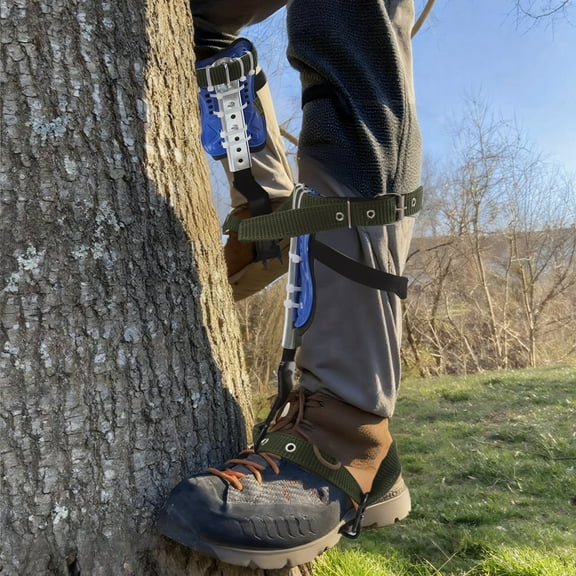 ToppiJoy Tree Climbing Gear with Adjustable Climbing Belt and Rope, Tree Climbing Spikes for Climbing Trees, Outdoor Jungle Survival, Sports(Blue)