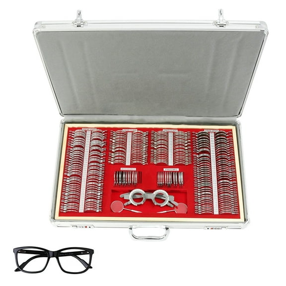 ToppiJoy Trial Lens Set 266 Pieces with Sphere Cylinder Lenses & Trial Frame for Optometry Kit and Eye Exam Equipment Use