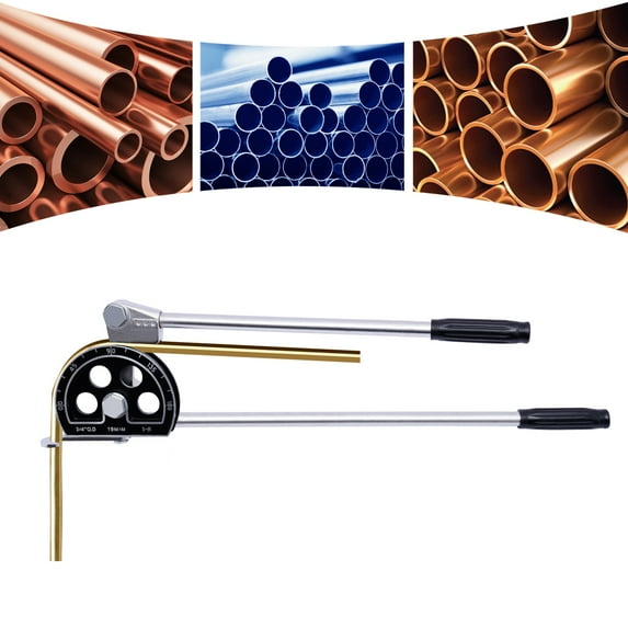 ToppiJoy Tube Bender Manual 3/4 Inch Aluminum & Steel Construction for 0-180 Degree Pipe Bending in Plumbing & HVAC Applications