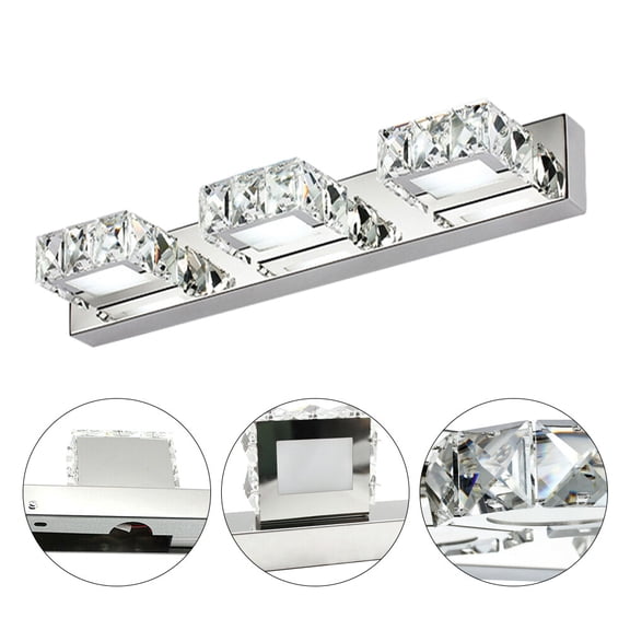 ToppiJoy Vanity Lights, LED Modern Bathroom Vanity Lights, Front Make-up Crystal Mirror Light for Makeup Bathroom Lighting