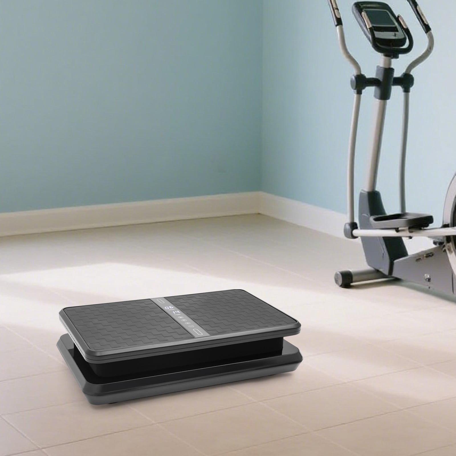ToppiJoy Vibration Plate Exercise Machine, Remote Whole Body Workout Vibration Platform Loop Bands for Weight Loss, Shaping Black